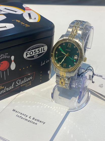 Fossil Scarlette Three-Hand Date Two-Tone Stainless Steel Watch