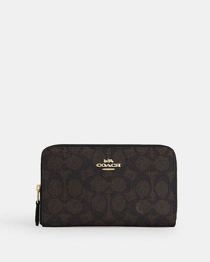 Coach Medium Id Zip Wallet In Signature Canvas