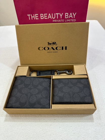 Coach Boxed 3 In 1 Wallet Gift Set In Signature Canvas