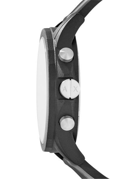 AX Chronograph Stripe Silicone Strap Watch, 45mm