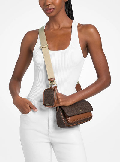 Michael Kors Jet Set Travel Small Signature Logo Crossbody Bag With Pouch