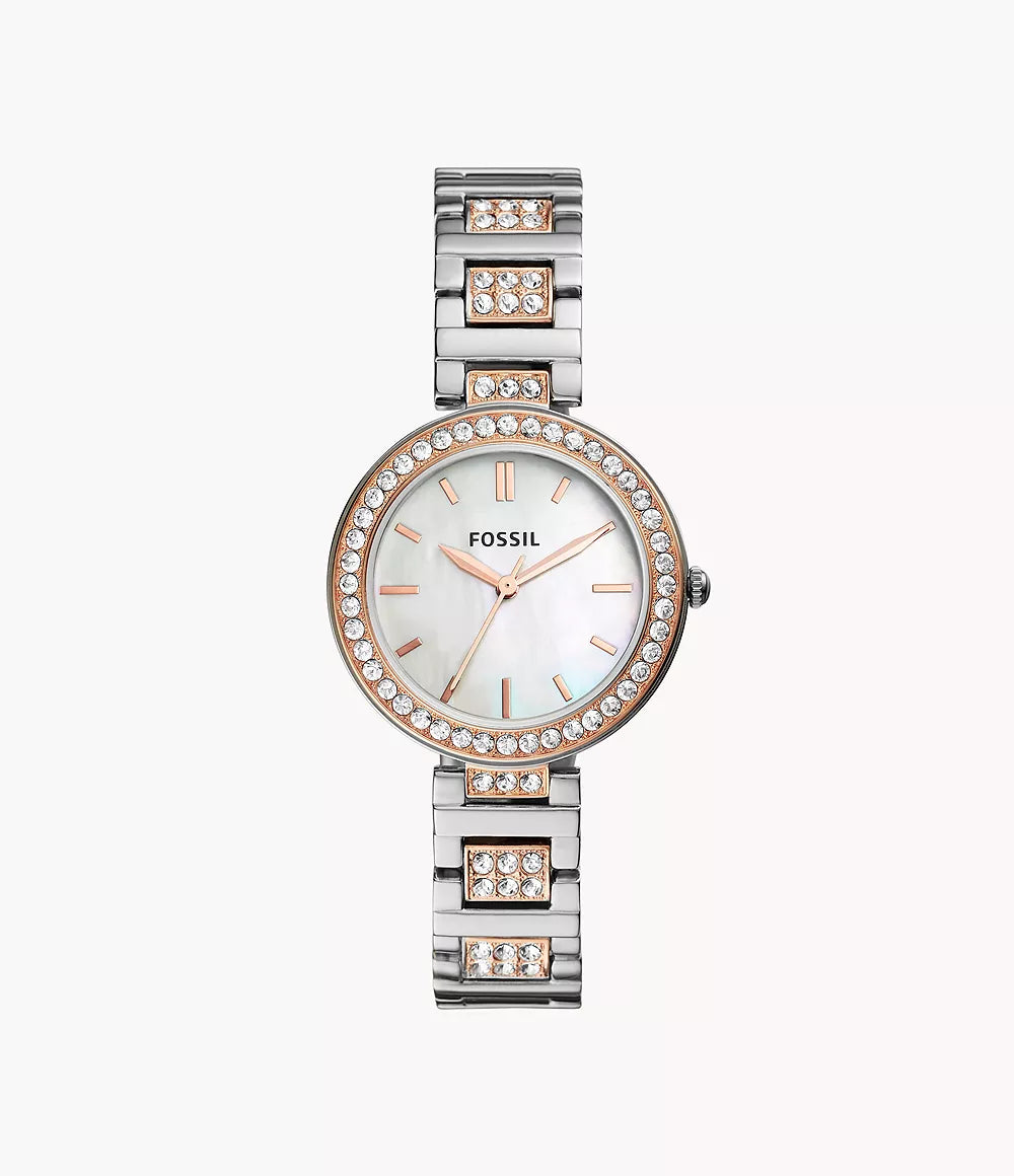 Fossil Karli Three-Hand Two-Tone Stainless Steel Watch