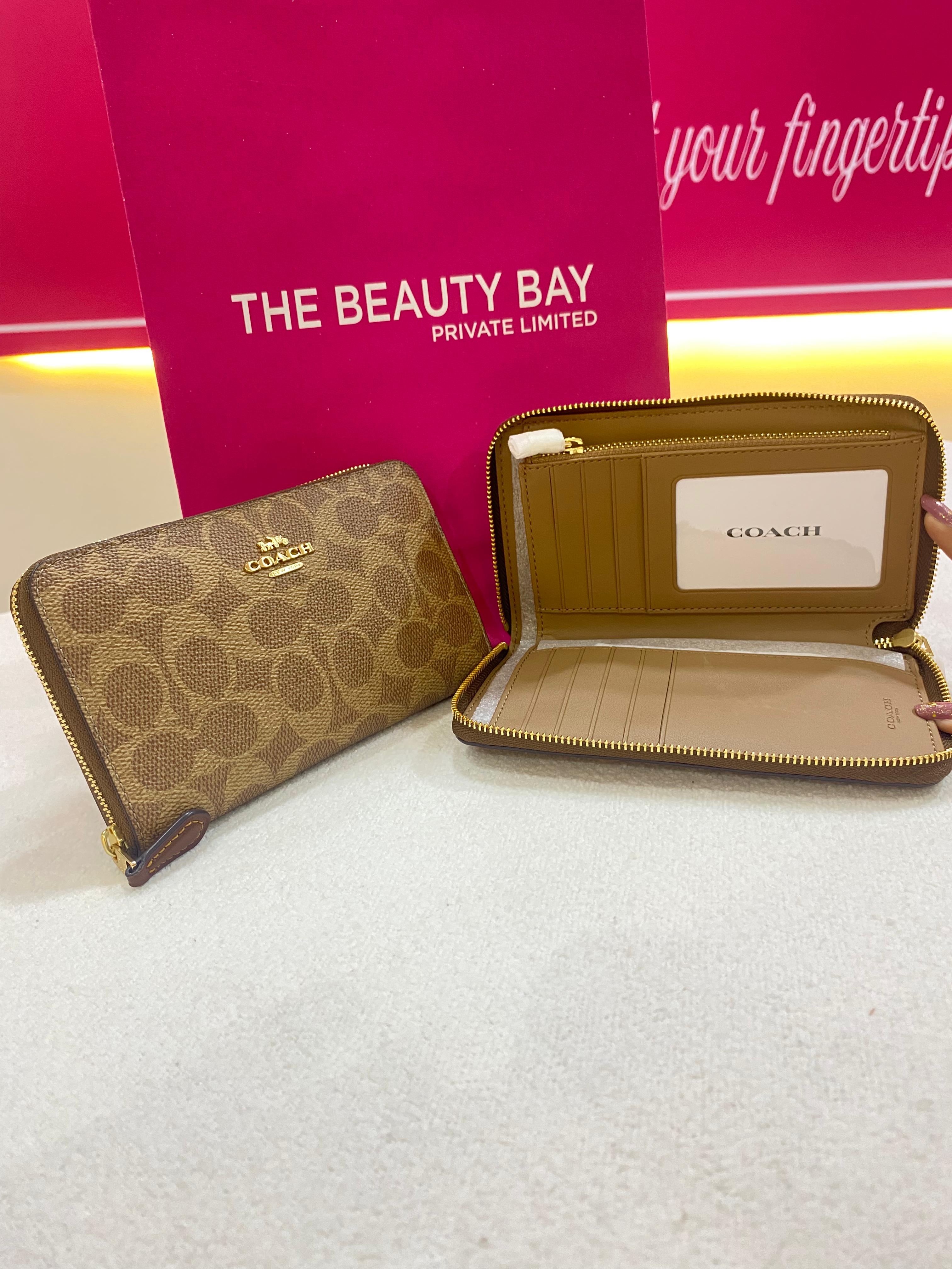 Coach Medium Id Zip Wallet In Signature Canvas