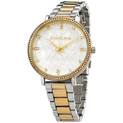 Michael Kors Pyper Quartz Crystal White Dial Ladies Watch