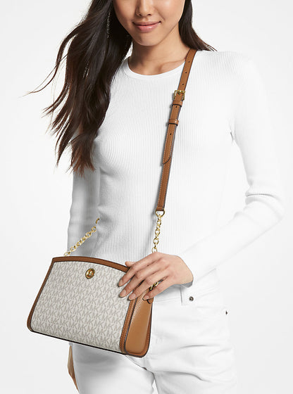 Michael Kors Chantal Large Signature Logo Messenger Bag