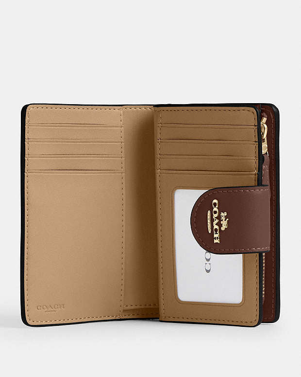 Coach Medium Corner Zip Wallet In Signature Canvas