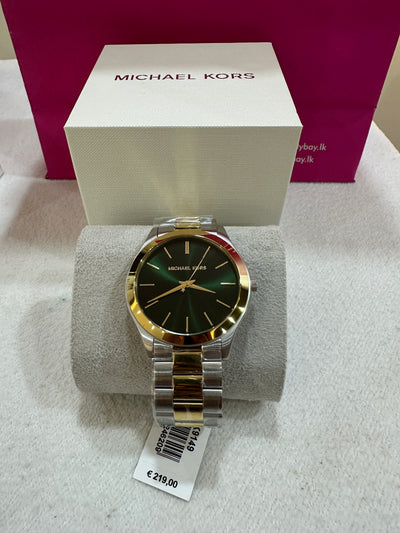 Michael Kors Slim Runway Quartz Green Dial Men's Watch