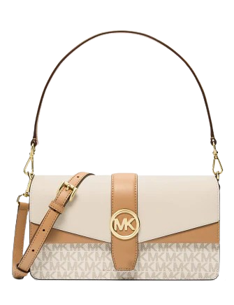 Michael Kors GREENWICH MEDIUM SIGNATURE LOGO CONVERTIBLE SHOULDER BAG