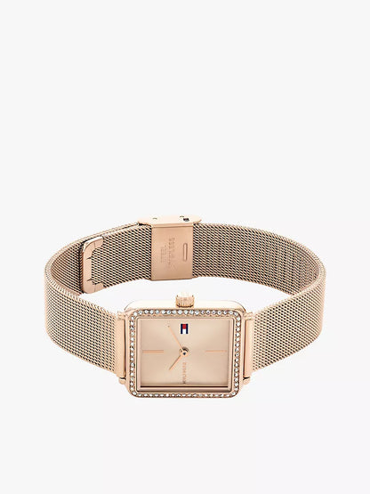 Tommy Hilfiger 21.3MM Crystal Accent Square Dial Watch