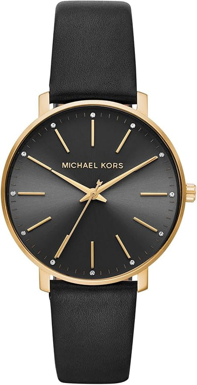 Michael Kors Pyper gold tone leather belt watch