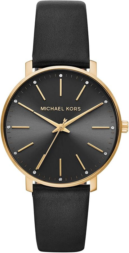 Michael Kors Pyper gold tone leather belt watch