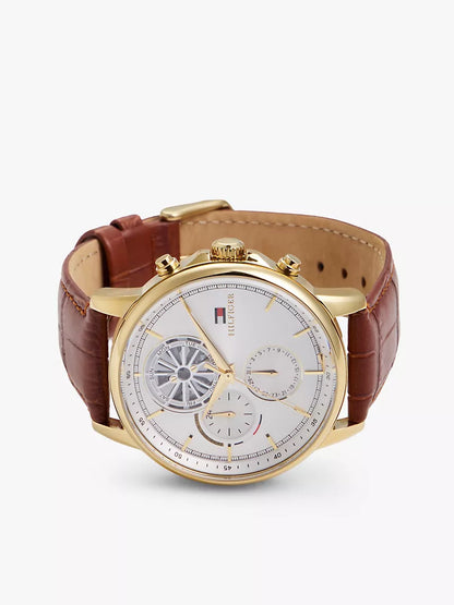 Tommy Hilfiger 44MM Leather Strap Multifunction Watch