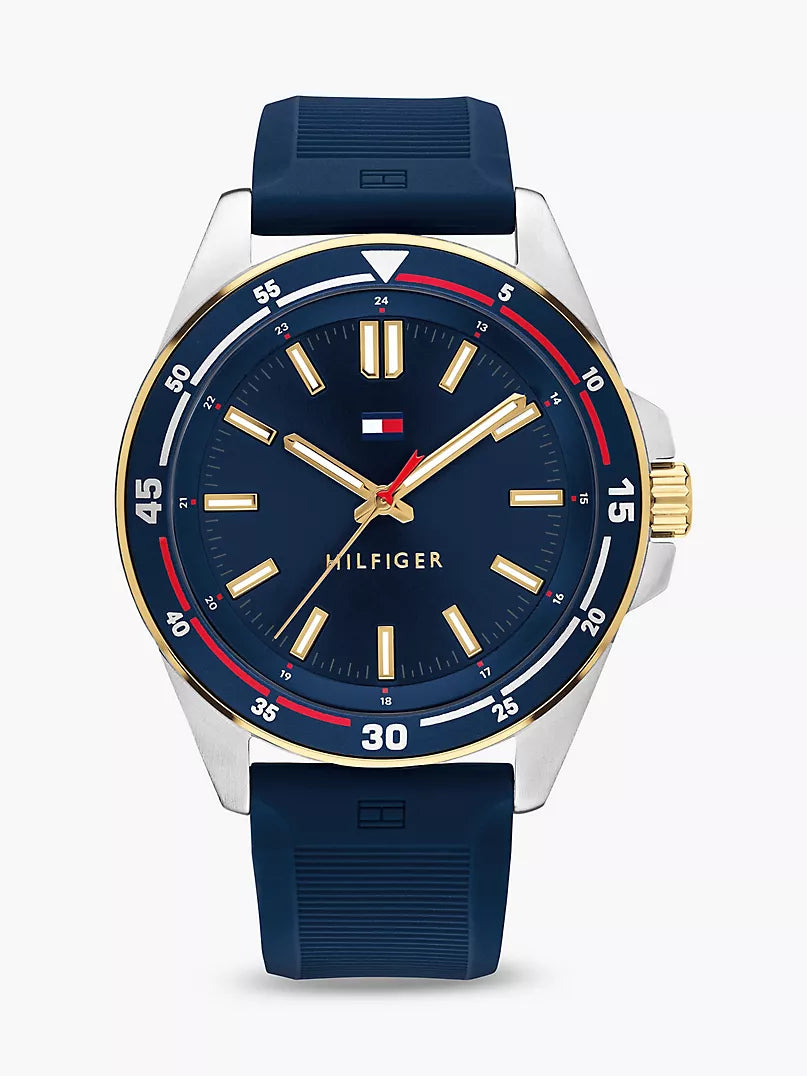 Tommy Hilfiger 44MM Silicone Strap Casual Nautical Watch