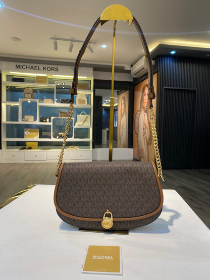 Michael Kors Mila Medium Signature Logo Messenger Bag