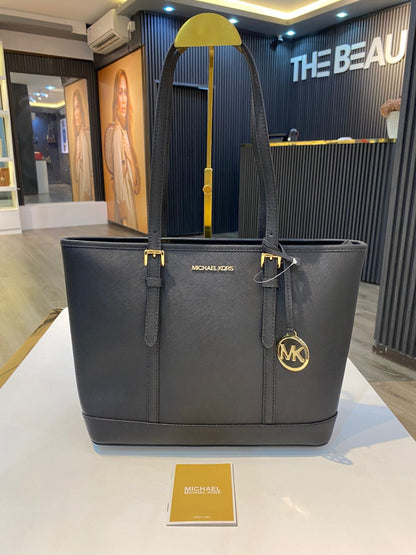 Michael Kors Jet Set Travel Small Saffiano Leather Top-Zip Tote Bag