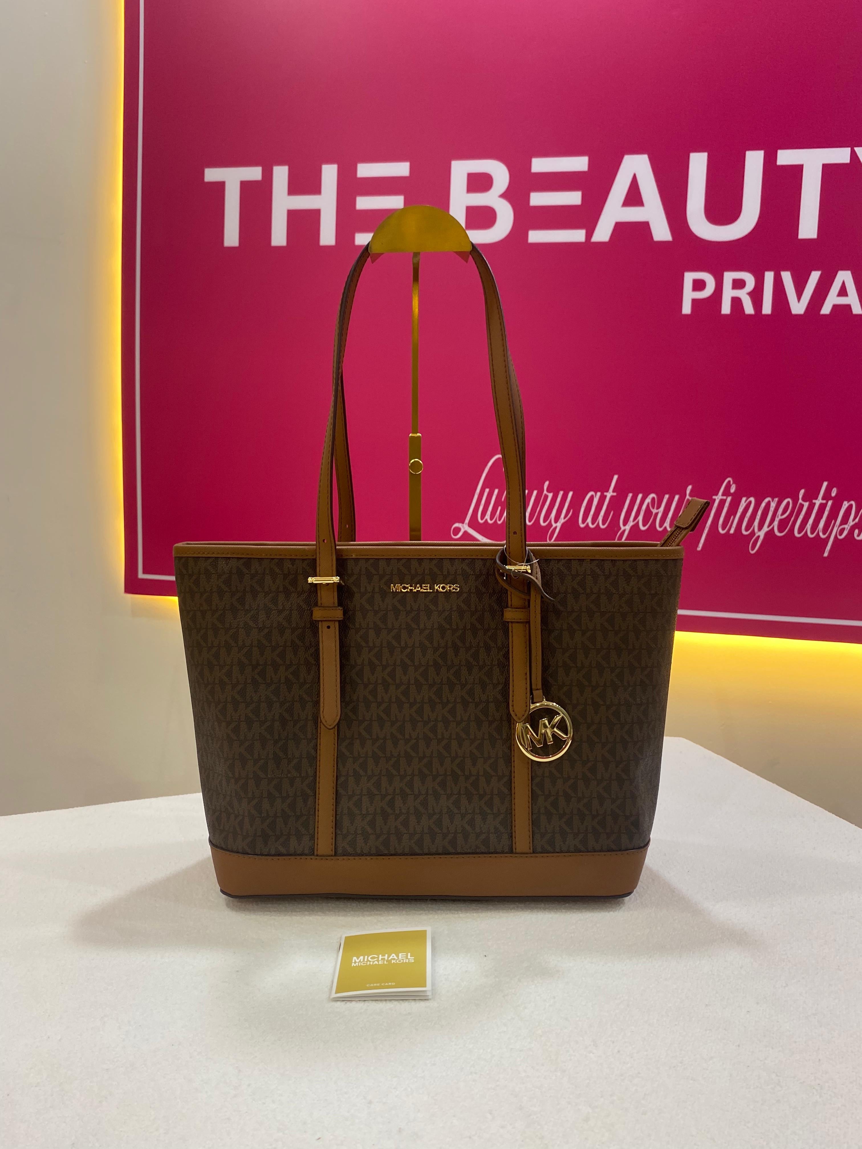 Michael Kors Jet Set Travel Small Logo Top-Zip Tote Bag