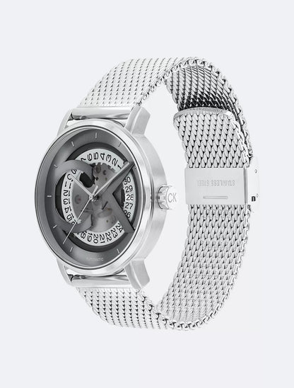 Calvin Klein CK Logo Skeleton Dial Automatic Watch