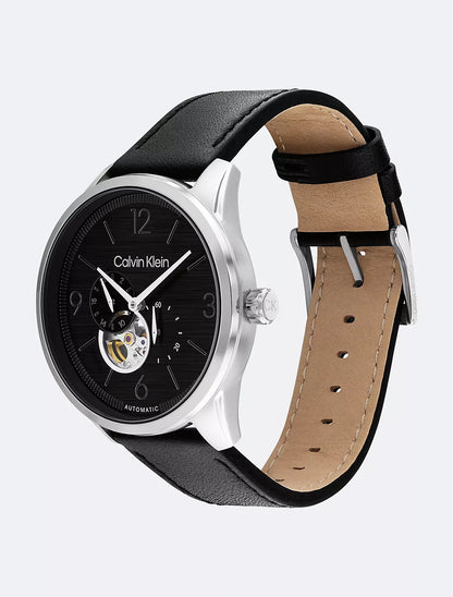 Calvin Klein Recycled Leather Strap Automatic Watch