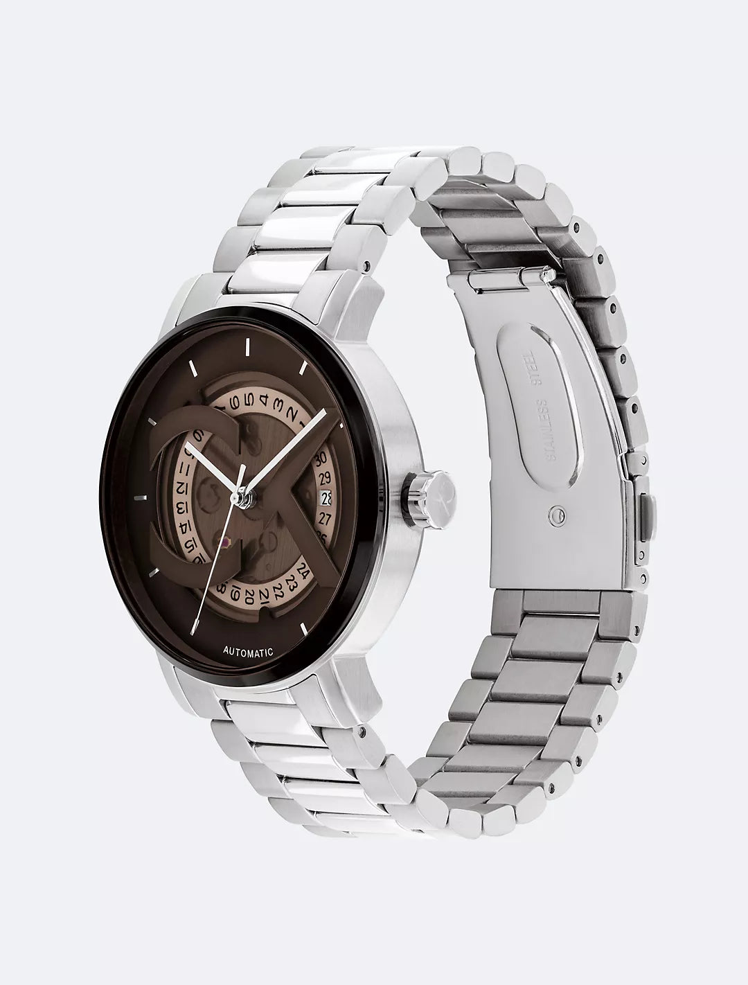 Calvin Klein CK Logo Skeleton Dial Automatic Watch