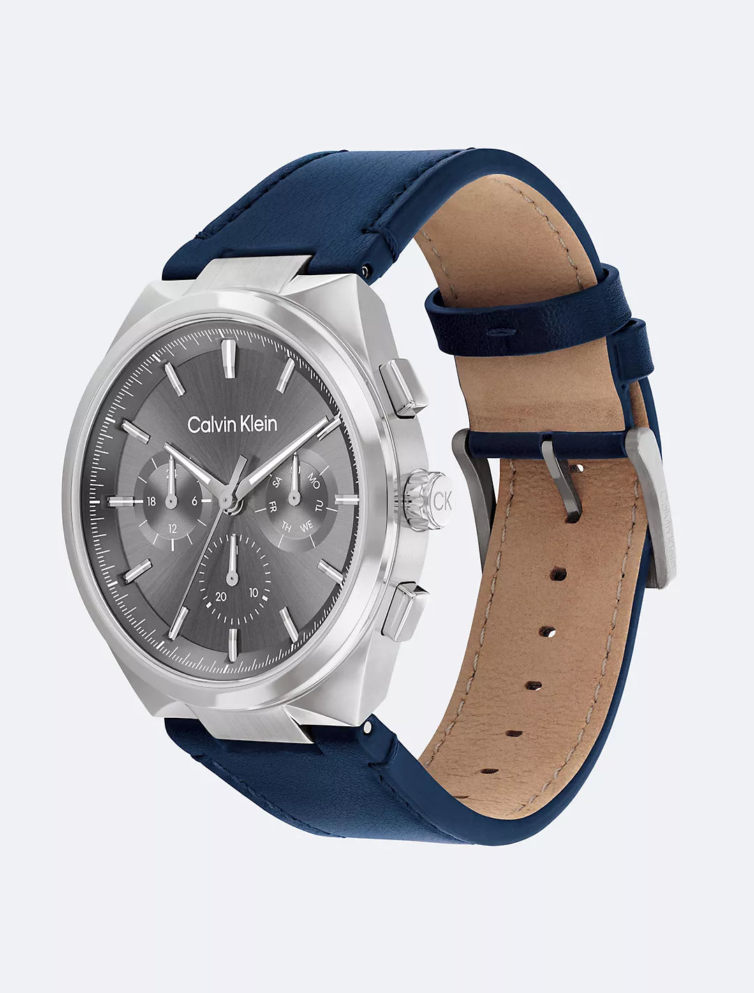 Calvin Klein Multifunction Leather Strap Watch