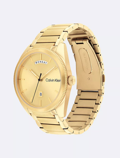 Calvin Klein Sunray Dial Three Link Bracelet Watch