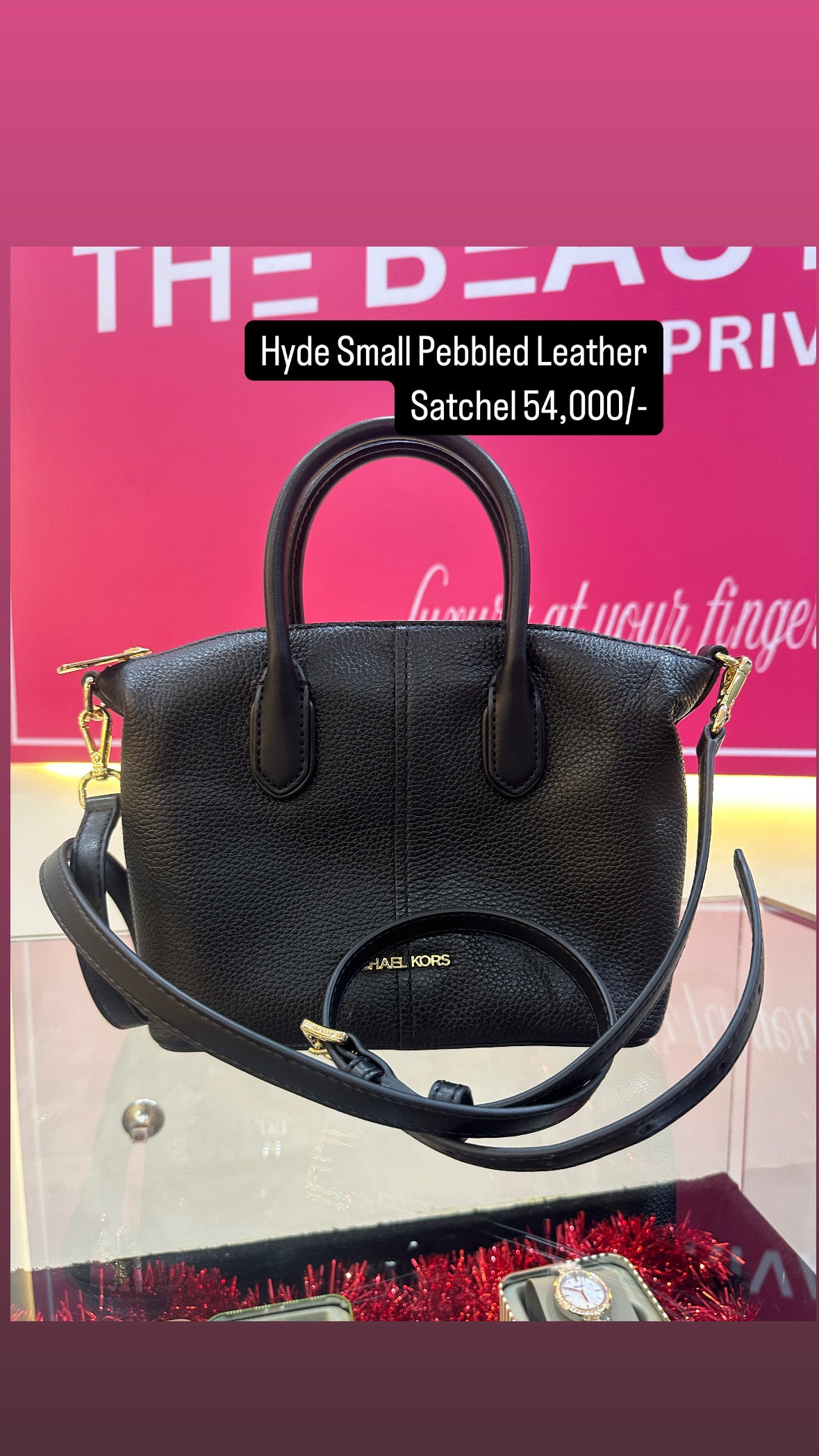 Michael Kors Hyde Small Pebbled Leather Satchel