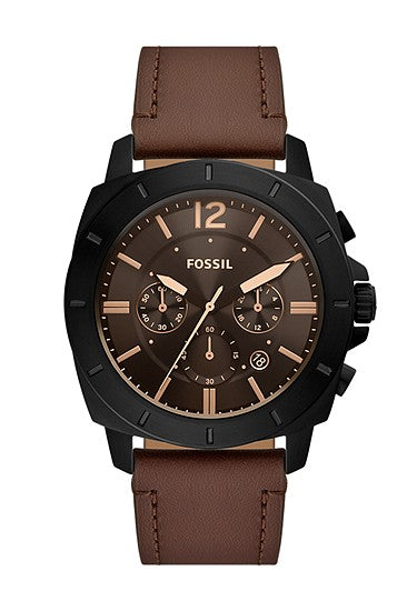 Fossil Privateer Chronograph Brown Leather Watch