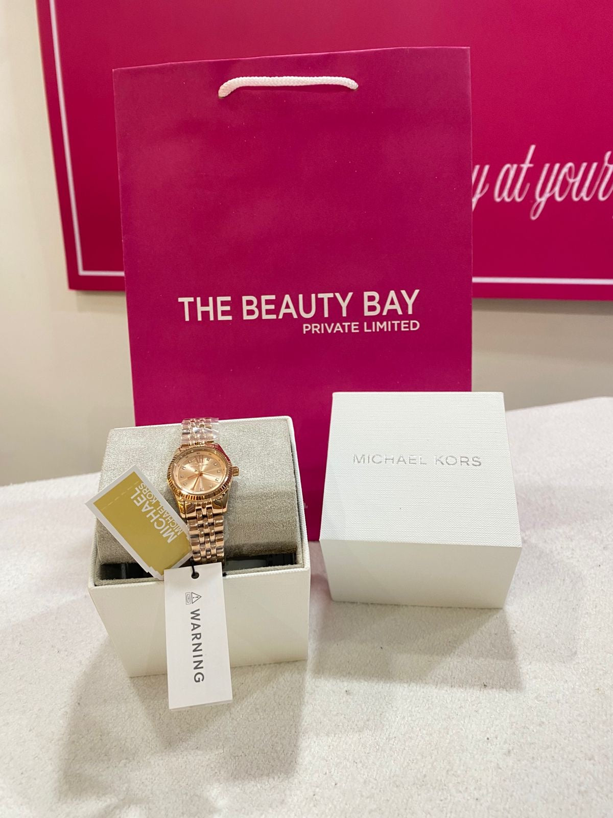 Michael Kors Petite Lexington Pavé Rose Gold-Tone Watch