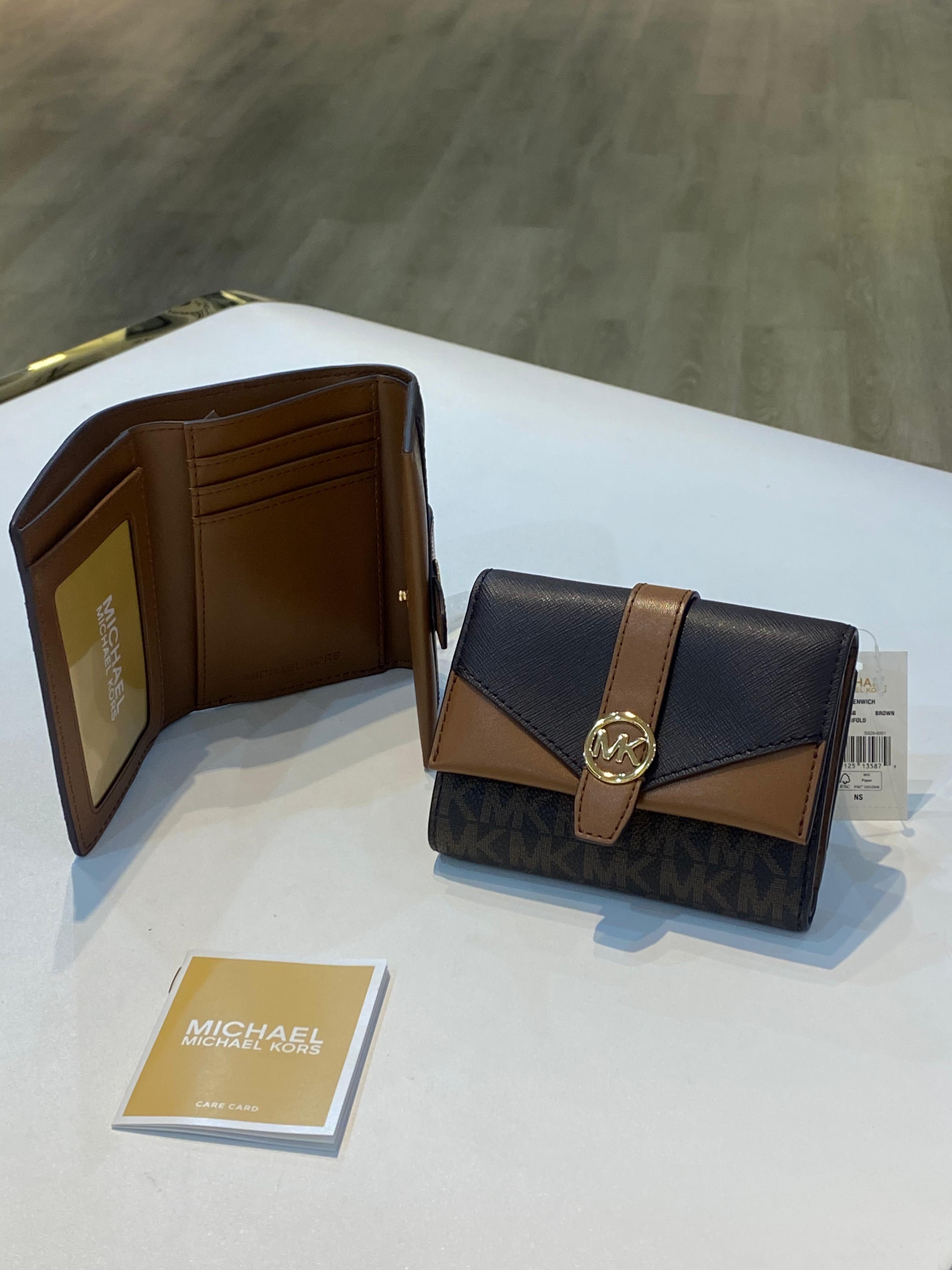 Michael Kors Greenwich Medium Signature Logo Trifold Wallet