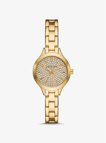 Michael Kors Mini Aspyn Pavé Gold-Tone Watch