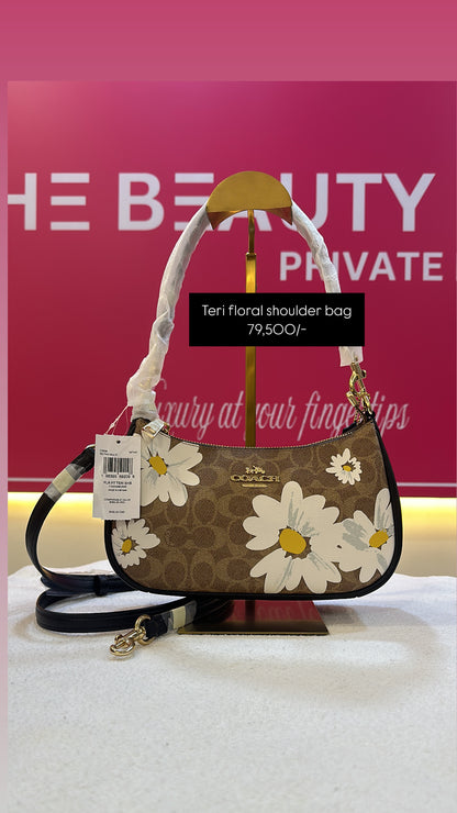 Coach Teri Shoulder Bag In Signature Canvas With Floral Print