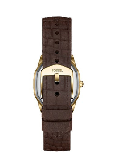 Fossil Harlow Three-Hand Brown Croco Leather Watch