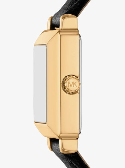 Michael Kors Mini Gwynn Gold-Tone and Leather Watch