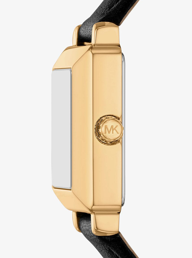 Michael Kors Mini Gwynn Gold-Tone and Leather Watch