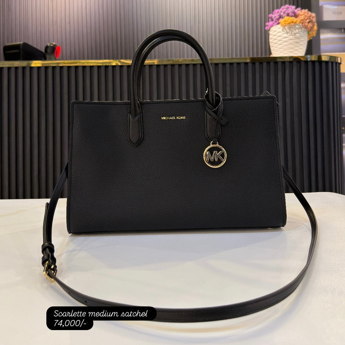 Michael Kors Scarlett Medium Textured Satchel