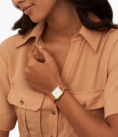 Colleen Three-Hand Brown Leather Watch