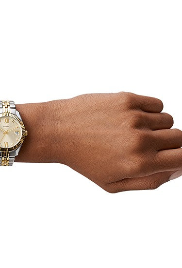 Fossil Scarlette Three-Hand Date Two-Tone Stainless Steel Watch