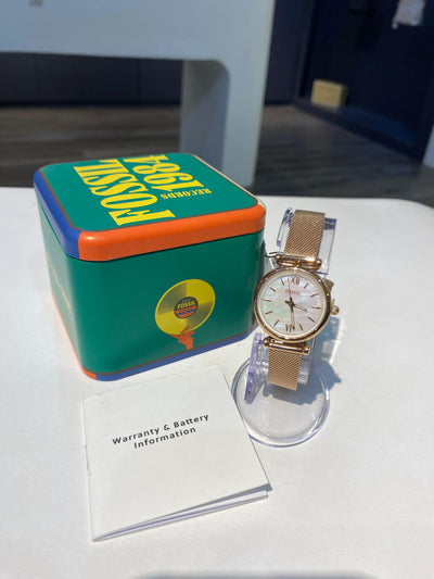 Fossil Carlie Mini Three-Hand Rose Gold-Tone Stainless Steel ladies Watch