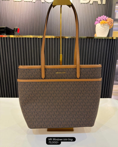 Michael Kors Marlowe Medium Signature Logo Pocket Tote Bag