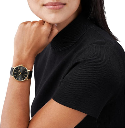 Michael Kors Pyper gold tone leather belt watch