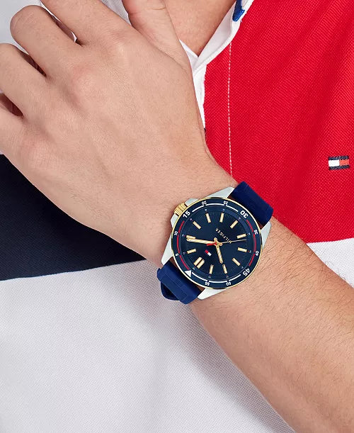 Tommy Hilfiger 44MM Silicone Strap Casual Nautical Watch