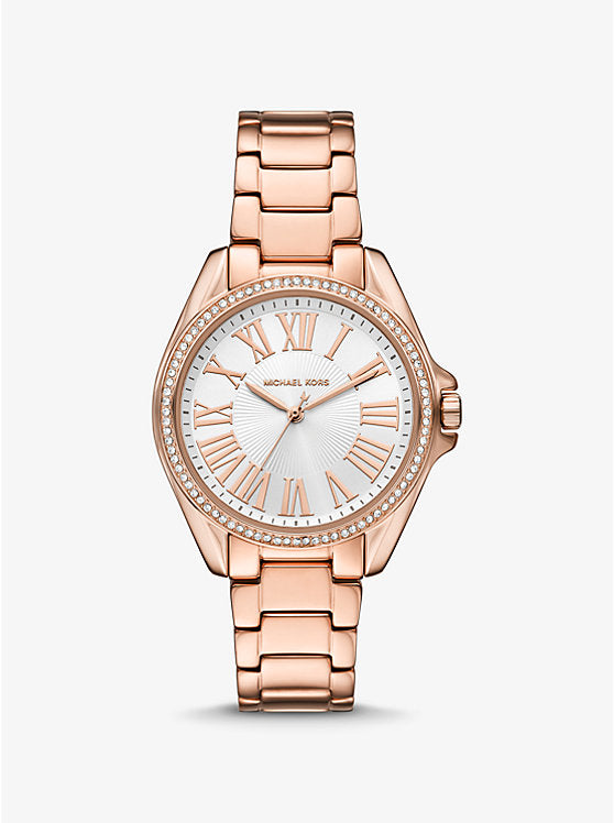 Michael Kors Kaycie Pavé Rose Gold-Tone Watch