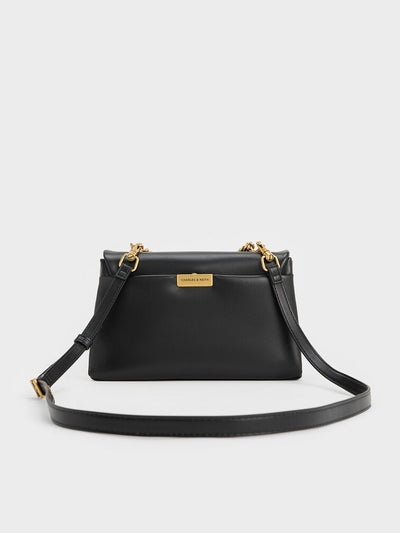 Charles and Keith Kerry Chain-Handle Crossbody Bag - Black