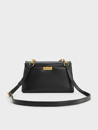 Charles and Keith Kerry Chain-Handle Crossbody Bag - Black