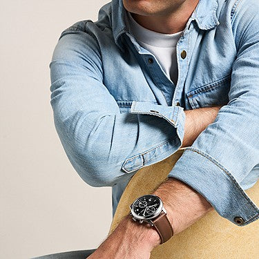 Fossi Bennett 45mm Multifunction Brown Leather Watch