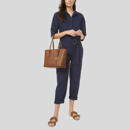 Michael Kors Jet Set Travel medium Saffiano Leather Top-Zip Tote Bag