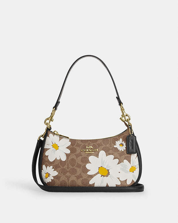 Teri Shoulder Bag In Signature Canvas With Floral Print