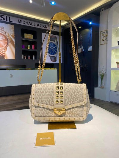 Michael Kors Soho Large Studded Signature Logo Shoulder Bag