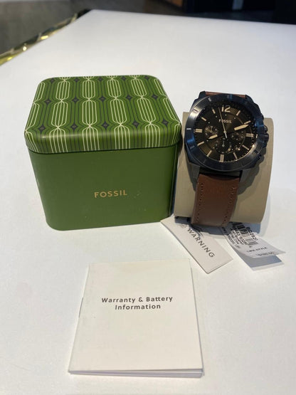 Fossil Privateer Chronograph Brown Leather Watch