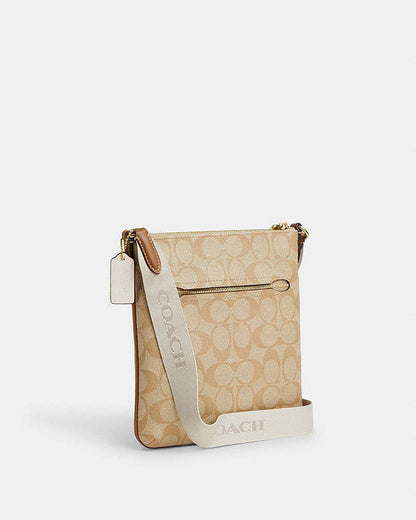 Coach Mini Rowan File Bag In Signature Canvas With Stripe